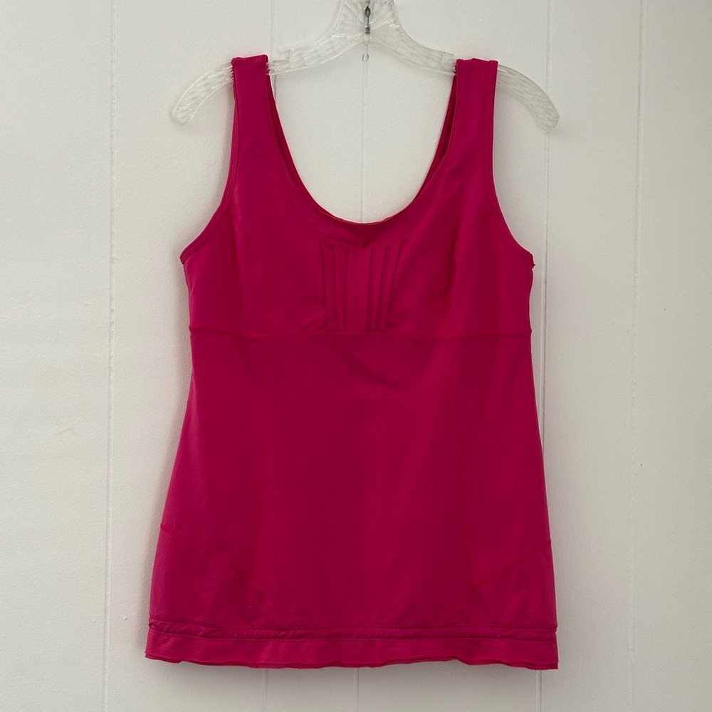 Lululemon Pleated Mesh Tank Top Fuchsia Color Size 10